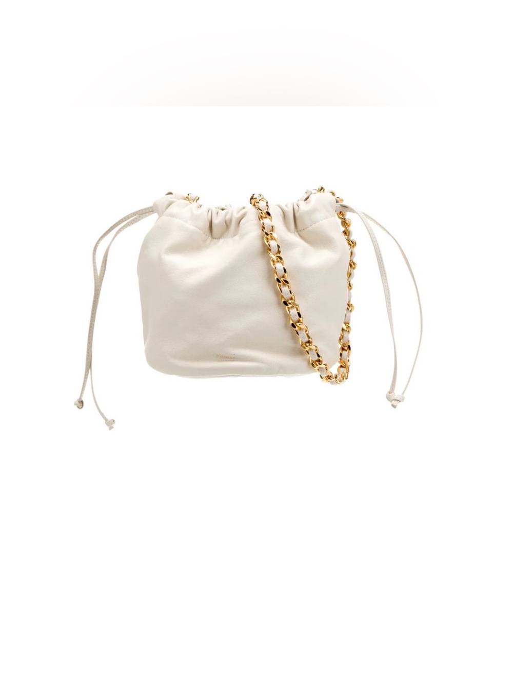 KHAITE ARIA LEATHER BUCKET HANDBAG WHITE GOLD - Picture 3 of 6